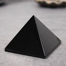 Load image into Gallery viewer, Black Natural Amethyst Obsidian Pyramid 1.5 Inches Crystals Healing Stones Gemstones Home Decor
