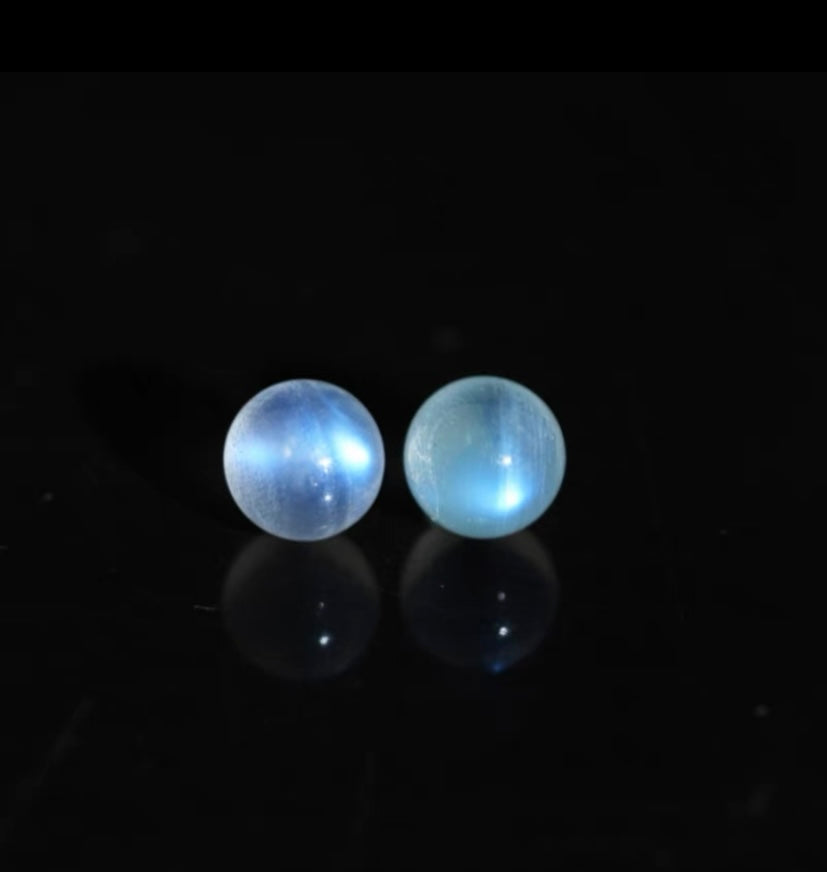 S925 Sterling Silver 8mm AAA Natural Moonstone Round Beads Stud Earrings