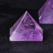 Load image into Gallery viewer, Black Natural Amethyst Obsidian Pyramid 1.5 Inches Crystals Healing Stones Gemstones Home Decor
