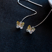 이미지를 갤러리 뷰어에 로드 , S925 AAA Crystal Glaze Butterfly 13mm Threader Earrings 13cm
