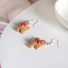 이미지를 갤러리 뷰어에 로드 , S925 Gingerbread Man Ornaments Gingerbread Figurines Xmas Earrings
