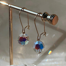 이미지를 갤러리 뷰어에 로드 , 18K Gold Plated 8mm Dangle Clear AB Beads Earrings
