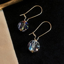 이미지를 갤러리 뷰어에 로드 , 18K Gold Plated 8mm Dangle Clear AB Beads Earrings
