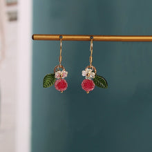 Load image into Gallery viewer, 18K Gold Plated S925 5mm Chinese Bayberry Rainbow Petal Ab Flower Earrings
