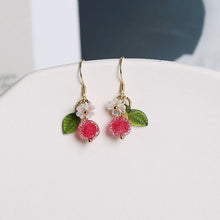 Load image into Gallery viewer, 18K Gold Plated S925 5mm Chinese Bayberry Rainbow Petal Ab Flower Earrings
