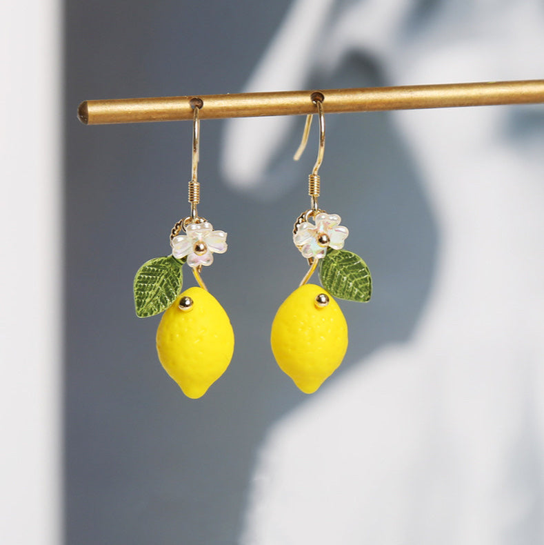 18K Gold Plated S925 Opaque Lemon Earrings