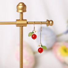 Load image into Gallery viewer, 18K Gold Plated S925 Silver 8mm Red Agate Earrings Dangle
