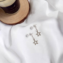 将图片加载到图库查看器，S925 5mm AAA Button Pearls Star Pendant Stud Earrings
