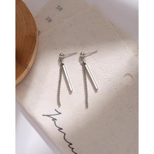 Load image into Gallery viewer, Steel Korean Style Kpop Studs Rectangle Charm 2cm Chain Earrings 5cm
