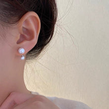 将图片加载到图库查看器，S925 AAA button Pearls 5mm&amp;8mm Stud Earrings
