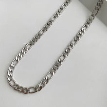 이미지를 갤러리 뷰어에 로드 , 스테인레스 스틸 6mm 청키 피가로 체인 목걸이 14/16/18인치 익스텐더 포함
