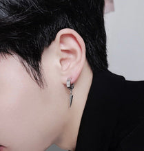 Load image into Gallery viewer, Solid Surgical Stainless Steel Hoop 1/2cm Spike Earrings Punk Korean Kpop Hypoallergenic
