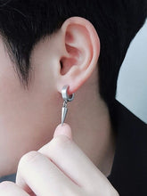 Load image into Gallery viewer, Solid Surgical Stainless Steel Hoop 1/2cm Spike Earrings Punk Korean Kpop Hypoallergenic
