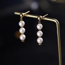 이미지를 갤러리 뷰어에 로드 , 실버/골드 한국 트렌드 우아한 작은 5mm 크리스탈 진주 귀걸이

