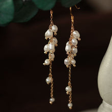 Load image into Gallery viewer, Gold Plated S925 5mm Oval Freshwater Pearls Earrings Dangle
