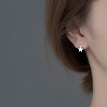 Load image into Gallery viewer, Minimalist surgical steel stud earrings with 10mm star charms, hypoallergenic and perfect for Korean fashion styles.
