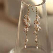 Load image into Gallery viewer, Gold Plated S925 5mm Oval Freshwater Pearls Earrings Dangle
