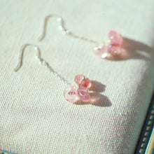 Load image into Gallery viewer, S925 3-6mm Strawberry Quartz Chips Hook Dangle Earrings
