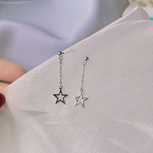 Load image into Gallery viewer, Korean fashion style star chain earrings made of stainless steel with a 4cm chain.
