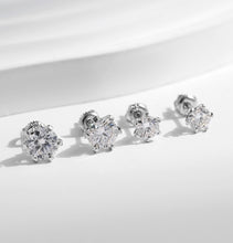 Load image into Gallery viewer, S925 Silver Screw Back Cubic Zirconia 4/5/6/7mm Earrings Stud
