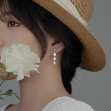 이미지를 갤러리 뷰어에 로드 , 실버/골드 한국 트렌드 우아한 작은 5mm 크리스탈 진주 귀걸이
