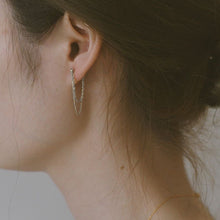 이미지를 갤러리 뷰어에 로드 , 한국 더블 실버 1.2x1mm 체인 5cm 스터드 귀걸이
