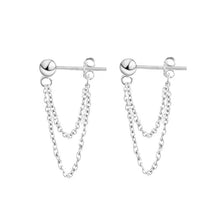 이미지를 갤러리 뷰어에 로드 , 한국 더블 실버 1.2x1mm 체인 5cm 스터드 귀걸이
