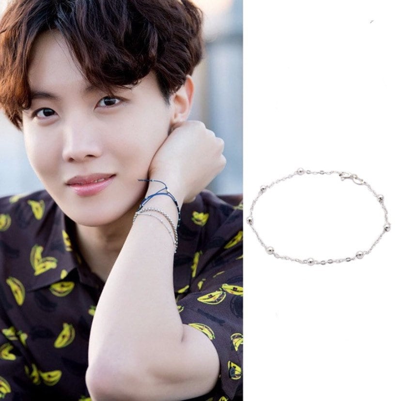 Silver/Surgical Steel Korean BTS Style Kpop Mini Beaded Chain Link Bracelet