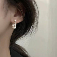 이미지를 갤러리 뷰어에 로드 , 스틸 한국 패션 5mm 크리스탈 진주 스와로브스키 요소 후프 스터드 귀걸이
