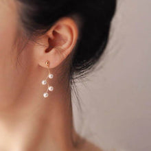 Load image into Gallery viewer, Silver/Gold Plated Steel Korean Style 5mm Crystal Pearls Flower Handmade Elegant Studs Earrings
