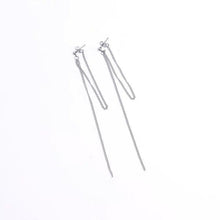 将图片加载到图库查看器，Korean Kpop Style Extra Long 10-11cm Steel Chain Studs Earrings
