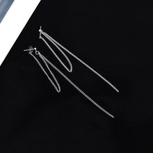 将图片加载到图库查看器，Korean Kpop Style Extra Long 10-11cm Steel Chain Studs Earrings
