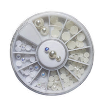 이미지를 갤러리 뷰어에 로드 , 네일 아트 휠 다양한 크기 플랫백 고품질 진주 레인보우 진주 1박스
