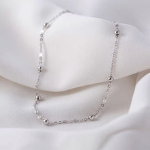 Load image into Gallery viewer, S925 ANKLE chain link mini beads silver bracelet 8/9/10/11 Inches with Extender
