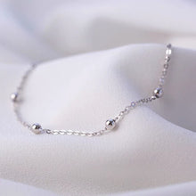 Load image into Gallery viewer, S925 ANKLE chain link mini beads silver bracelet 8/9/10/11 Inches with Extender
