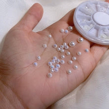 이미지를 갤러리 뷰어에 로드 , 네일 아트 휠 다양한 크기 플랫백 고품질 진주 레인보우 진주 1박스
