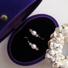 将图片加载到图库查看器，Gold Dangle Hook 3-4mm Rainbow Crystal 4-5mm Freshwater Pearls Small Nickel Free Steel Earrings
