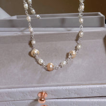 Load image into Gallery viewer, S925 AAA south-sea freshwater Pearls beaded vintage style flower cap necklace 15-16 inches
