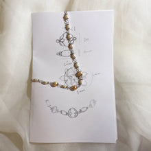 Load image into Gallery viewer, S925 AAA south-sea freshwater Pearls beaded vintage style flower cap necklace 15-16 inches
