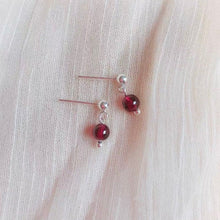 Load image into Gallery viewer, Surgical Steel Stud Natural 5-6mm Small Red Agate Earrings
