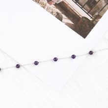이미지를 갤러리 뷰어에 로드 , S925 한국산 8mm 자수정 딥 퍼플 라운드 비즈 팔찌 7-7.25 인치
