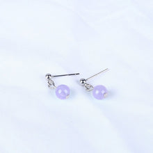 Load image into Gallery viewer, Surgical Steel Small 6mm Natural Lavender Jade stud earrings
