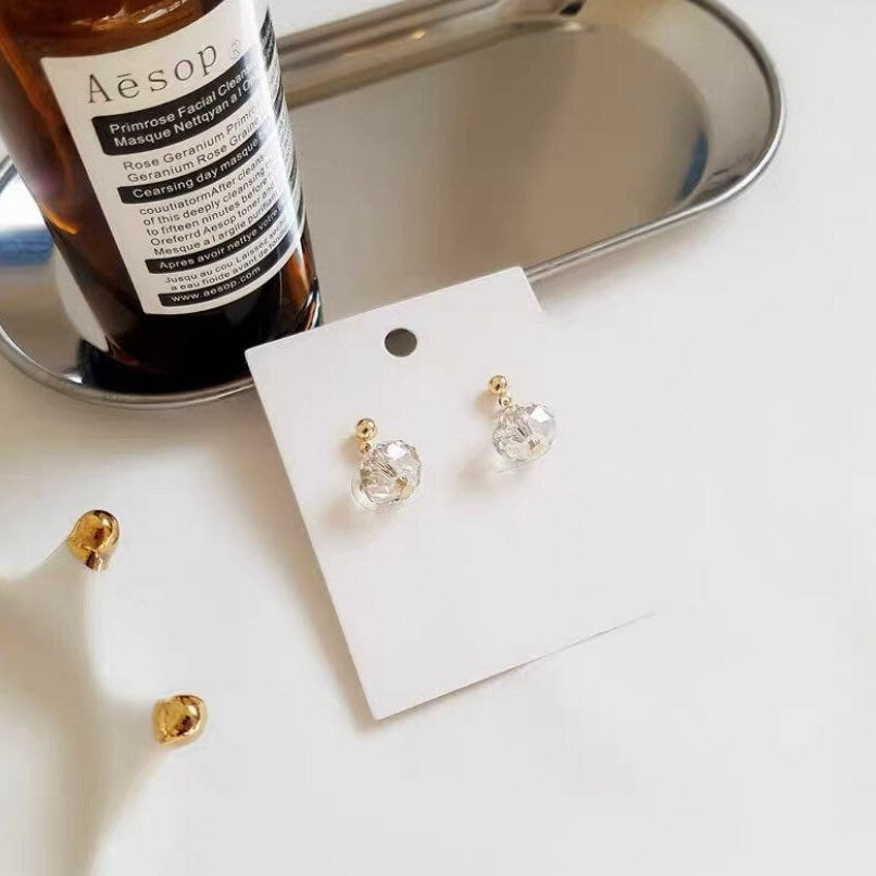 한국산 투명 면처리된 오스트리아 크리스털 6mm 타원형 면처리된 비드 귀걸이 스터드