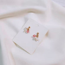 이미지를 갤러리 뷰어에 로드 , 골드 스터드 한국 패션 4mm 작은 크리스탈 진주 오팔 화이트 라이트 핑크 테이퍼 비드 크리스탈 귀걸이
