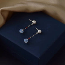 이미지를 갤러리 뷰어에 로드 , 실버 한국 패션 모조 진주 5mm 오팔 비즈 6mm 천연 가닛 3mm 비즈 스터드 귀걸이
