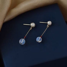 이미지를 갤러리 뷰어에 로드 , 실버 한국 패션 모조 진주 5mm 오팔 비즈 6mm 천연 가닛 3mm 비즈 스터드 귀걸이
