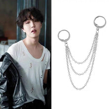 Load image into Gallery viewer, Surgical Steel 3 Layers Cable Chain Triple Link Kpop BTS Style Korean Hoop Earrings 6cm
