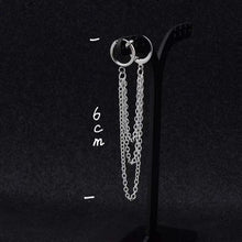 Load image into Gallery viewer, Surgical Steel 3 Layers Cable Chain Triple Link Kpop BTS Style Korean Hoop Earrings 6cm
