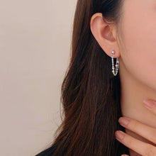 Load image into Gallery viewer, Surgical Steel Chain Korean Style Double Beaded Chain 1.2x1mm Stud Earrings 3-3.5cm
