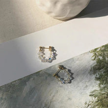 이미지를 갤러리 뷰어에 로드 , 한국 스터드 4mm 클리어 AB 레인보우 면처리된 크리스탈 테이퍼드 비드 귀걸이
